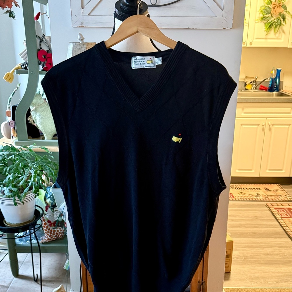 NWOT Mens Augusta National Golf Shop Black Vest